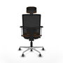 PIQUERAS Y CRESPO Silla de oficina Yunquera con mecanismo Sincro/Traslack, Naranja y Negro