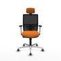 PIQUERAS Y CRESPO Silla de oficina Yunquera con mecanismo Sincro/Traslack, Naranja y Negro