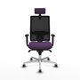 PIQUERAS Y CRESPO Silla de oficina Horna con mecanismo Sincro, Morado y Negro