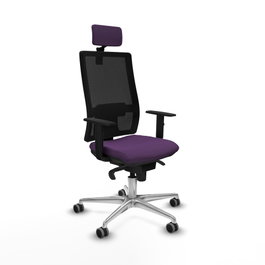 PIQUERAS Y CRESPO Silla de oficina Horna con mecanismo Sincro, Morado y Negro