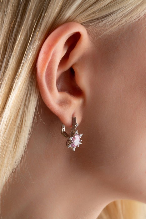 Heliophilia Silver NRZ999195 Conjunto de Collar y Pendientes de Plata de Ley 925 Baño de Rodio Circonita Rosa Plata y Rosa Elegante 148 caracteres