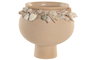 DKD Home Decor Jarron Mediterraneo Crema Ceramica 21 x 20 x 21 cm