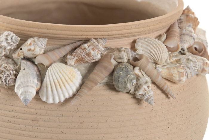 DKD Home Decor Jarron Mediterraneo Crema Ceramica 21 x 20 x 21 cm DKD Home Decor Jarron Mediterraneo Crema Ceramica 21 x 20 x 21 cm