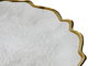 DKD Home Decor Plato de Cristal Transparente y Dorado 26,7x26,7 cm