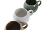 DKD Home Decor Jiahua 25 Taza Beige Gris Verde Gres Esmaltado 510ml Apto Microondas Lavavajillas 15x12x9 cm (12 Unidades)