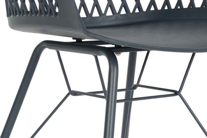 DKD Home Decor Silla PP Metal Azul Marino DKD Home Decor Silla PP Metal Azul Marino