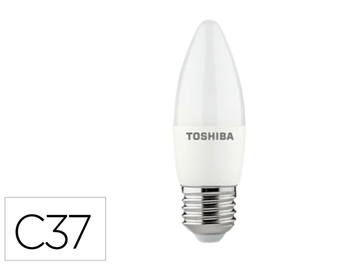 TOSHIBA Bombilla LED C37 E27 5W 3000K Luz Cálida