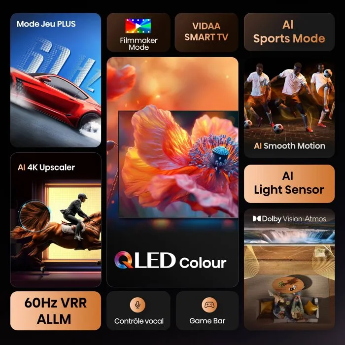 Hisense 43E7S - Televisor QLED 43 Pulgadas (108 cm) 4K UHD Smart TV Vidaa con HDR10+, 3x HDMI 2.1 y WiFi Hisense 43E7S - Televisor QLED 43 Pulgadas (108 cm) 4K UHD Smart TV Vidaa con HDR10+, 3x HDMI 2.1 y WiFi