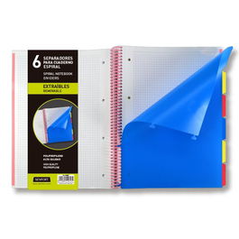Separadores Senfort Pp Extraibles A4 6 Pestañas (Set de 10)