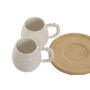 DKD Home Decor Set de Café Corazón de Porcelana Blanco, 6 Piezas