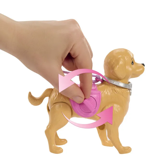 Mattel JJB46 Muñeca Cachorro que Camina con Entrenamiento para Ir al Baño y Accesorios Incluidos