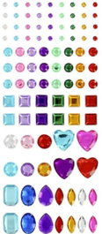 GRAFOPLAS Blister de Figuras Adhesivas Cristal Colores Surtidos