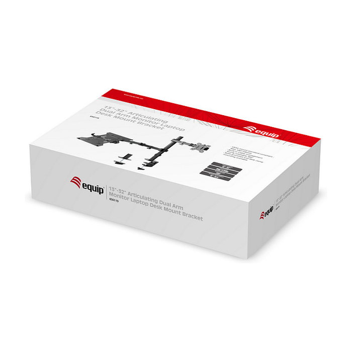Equip Soporte de escritorio articulado doble brazo para monitor y portátil 13-32 pulg.