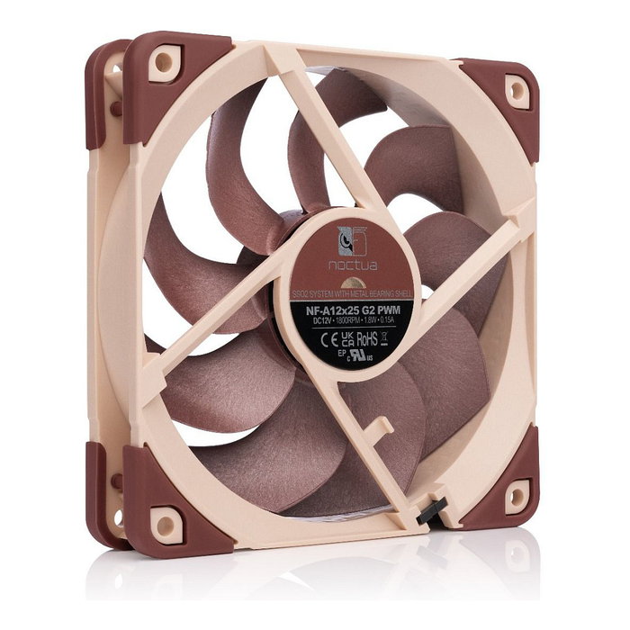 Noctua NF-A12x25 G2 PWM Ventilador para PC de 120 mm, 1800 RPM, 107.3 m3/h, 22.5 dB, Beige