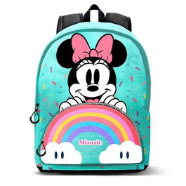 Disney Minnie Mouse Mochila HS Fan 3.0 Rainbow con Asa para Trolley, Resistente al Agua 41x31x18 cm - Turquesa