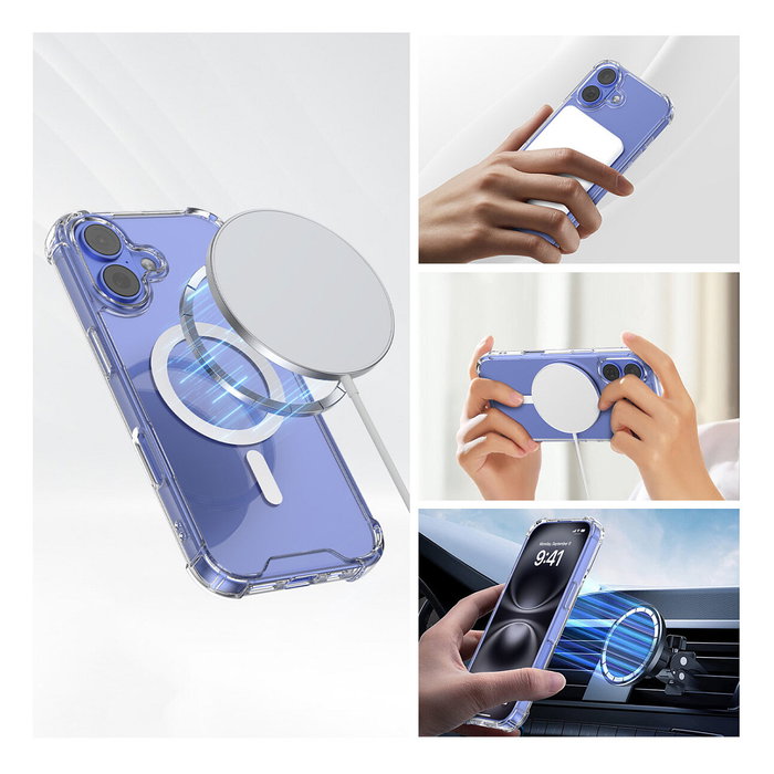 4smarts Hybrid Case Ibiza Funda Bumper Transparente para Apple iPhone 17 Compatible con MagSafe Proteccion contra caidas 1.2 m