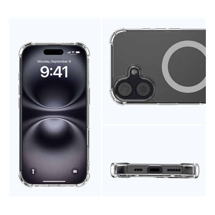 4smarts Hybrid Case Ibiza Funda Bumper Transparente para Apple iPhone 17 Compatible con MagSafe Proteccion contra caidas 1.2 m