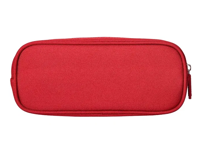 Liderpapel Estuche Portatodo Classic Ovalado con 2 Cremalleras y Bolsillo Delantero, Poliéster Resistente, 210x90mm, Rojo