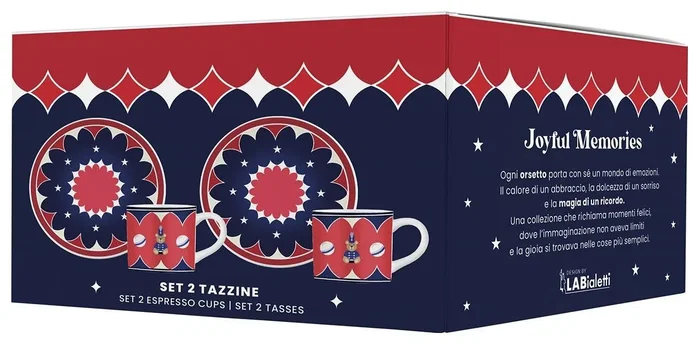 Bialetti Set de 2 Tazas con Platillos Joyful Memories