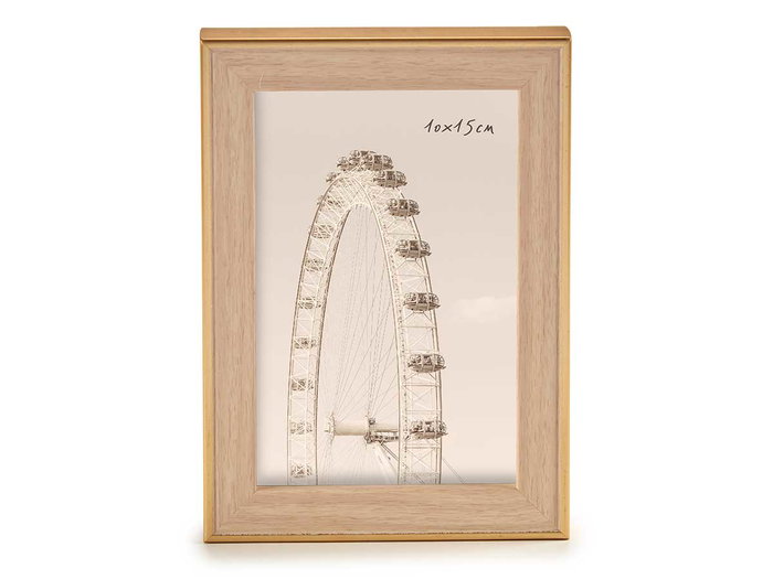 Giftdecor Portafoto Oro Color Madera 10x15 cm (Set de 24)