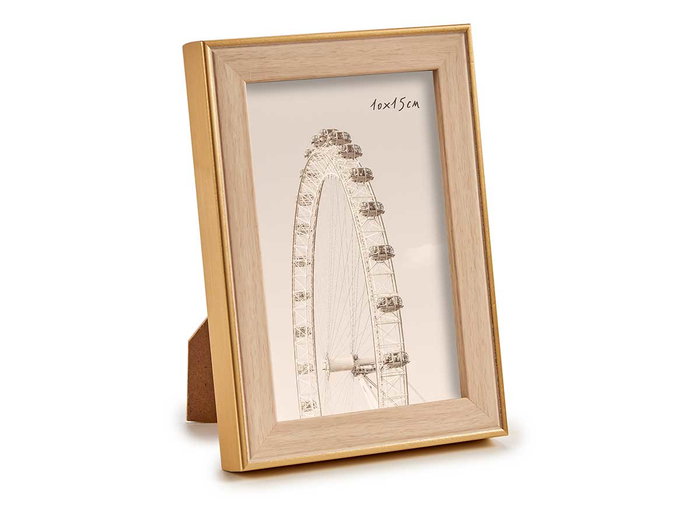 Giftdecor Portafoto Oro Color Madera 10x15 cm (Set de 24)