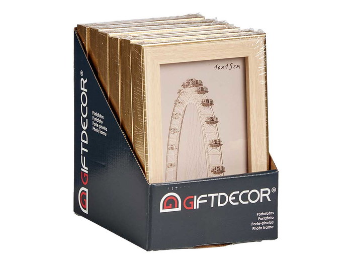 Giftdecor Portafoto Oro Color Madera 10x15 cm (Set de 24)