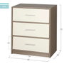 Max Home Mesita de Noche 3 Cajones 58x30x70 cm