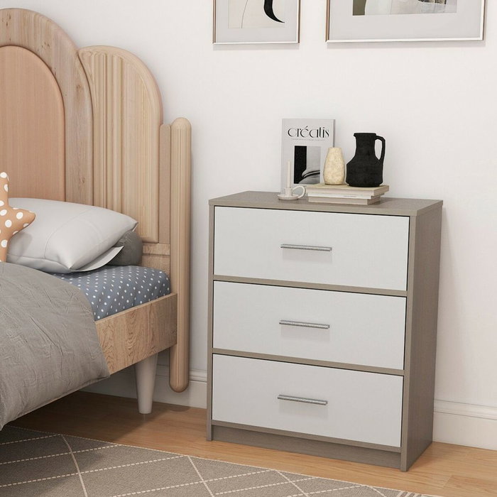 Color Baby Max Home Mesita de Noche con 3 Cajones 58x30x70 cm Color Baby Max Home Mesita de Noche con 3 Cajones 58x30x70 cm