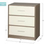 Color Baby Max Home Mesita de Noche con 3 Cajones 58x30x70 cm