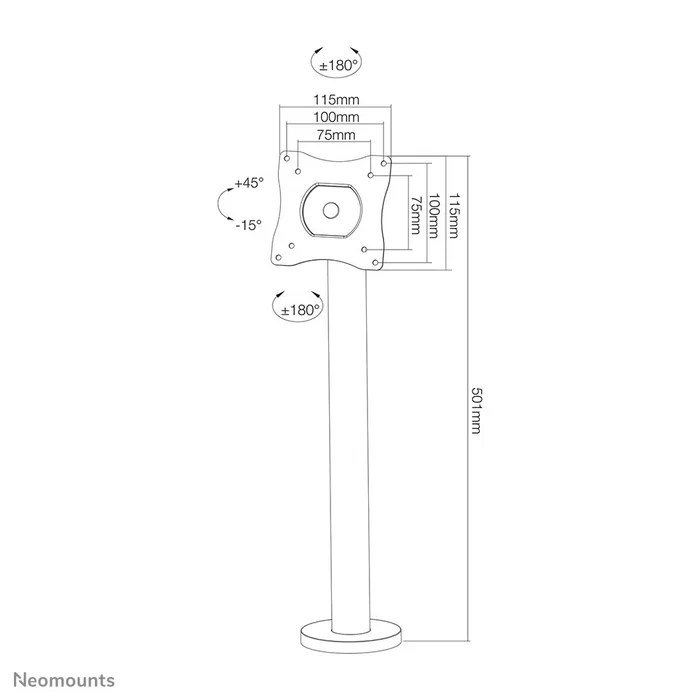 Soporte TV Neomounts NS-DPOS100BLACK 10-32" 10" 32" 15 kg