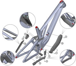 Ghost Kit de Guía de Cable y Entradas para Bicicleta 2025 - Tornillos y Tapas