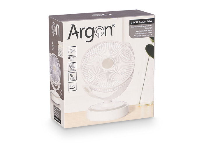 Argon Ventilador Sobremesa USB 10W Blanco 25x28x11 cm (Set de 4)