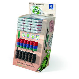 STAEDTLER Lumocolor Expositor de 60 Rotuladores Permanentes Surtidos con Puntas de Fibra