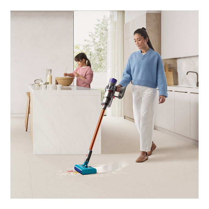 Dyson Cyclone V10 Submarine Aspiradora Escoba 2 en 1 Sin Bolsa Seca y Húmeda Cobre Gris 0,76 L