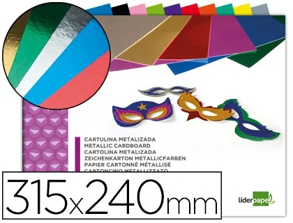 Liderpapel Bloc trabajos manuales cartulina metalizada 240x315mm 10 hojas colores surtidos Liderpapel Bloc trabajos manuales cartulina metalizada 240x315mm 10 hojas colores surtidos