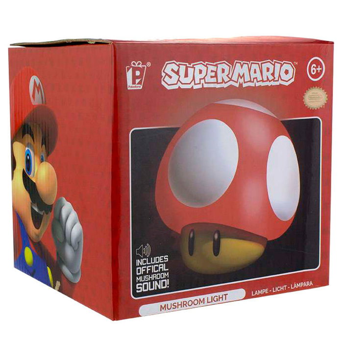 Paladone Lámpara Mushroom Super Mario Bros Nintendo 12cm Eléctrica con Sonido