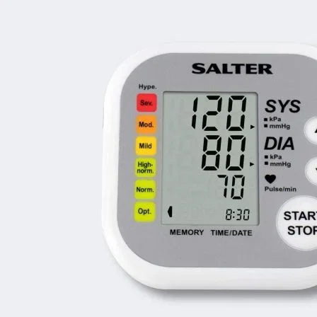 TENSIOMETRO DE BRAZO SALTER BPA-9201-EU - PRESIÓN / PULSO - MEDICIÓN HIPERTENSIÓN / INDICADOR ARRITMIA - 60 MEMORIAS PARA 2 USUARIOS + 1 INVITADO