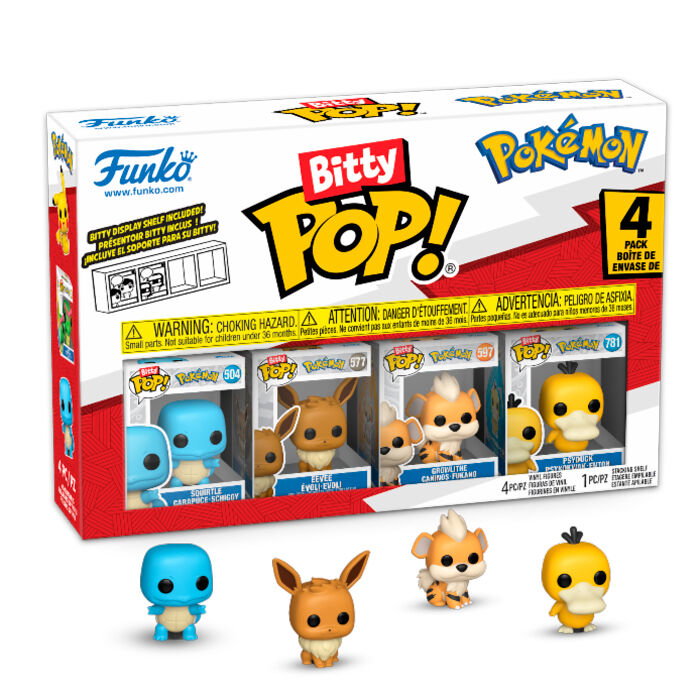 Funko Blister 4 Figuras Bitty POP! Pokemon Squirtle