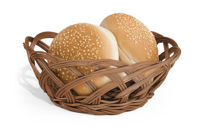 Inde Cesta para Pan Oval de Rattan PP 18 x 13 x 8.2 cm (24 Unidades)