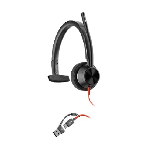 Poly Blackwire 3310 Monaural USB-C con Adaptador USB-C/A, Negro Poly Blackwire 3310 Monaural USB-C con Adaptador USB-C/A, Negro