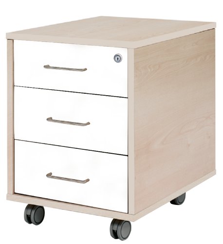 Cajonera Rocada Con Ruedas 40X59,5X58 Con 3 Cajones Estructura Haya Frontales Blanco Cajonera Rocada Con Ruedas 40X59,5X58 Con 3 Cajones Estructura Haya Frontales Blanco