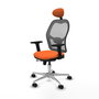 PIQUERAS Y CRESPO Silla de oficina Jorquera con mecanismo Sincro/Traslack, Tela Naranja y Malla Gris