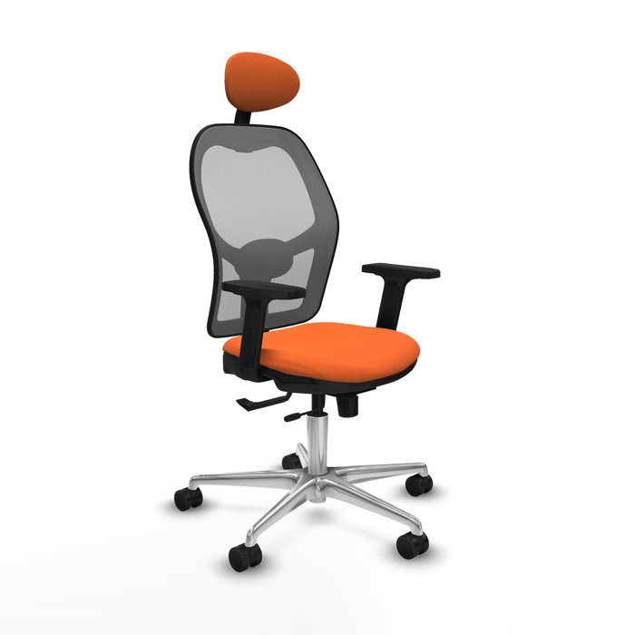 PIQUERAS Y CRESPO Silla de oficina Jorquera con mecanismo Sincro/Traslack, Tela Naranja y Malla Gris PIQUERAS Y CRESPO Silla de oficina Jorquera con mecanismo Sincro/Traslack, Tela Naranja y Malla Gris