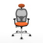PIQUERAS Y CRESPO Silla de oficina Jorquera con mecanismo Sincro/Traslack, Tela Naranja y Malla Gris