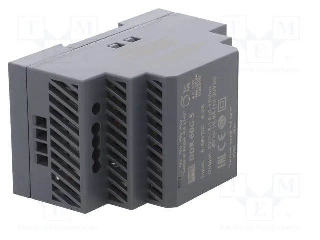 Mean Well Convertidor de voltaje 5V/10,8A IN: 9~36VDC para riel DIN