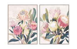 DKD Home Decor Cuadro Lienzo Flores Surtido de 2 Piezas 75x100 cm