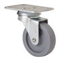 Ruedas Alex Rueda giratoria gris con placa y eje liso, carga máx. 15 kg, Ø 3 cm