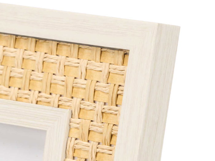 Giftdecor Portafotos Cuerda Madera Blanco Natural 13 x 18 cm (Set de 12)