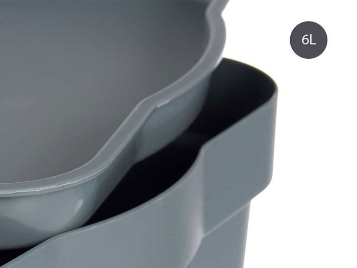 Kipit Caja de Plástico con Tapa, 6 Litros, Color Gris, 21.5 x 11 x 32 cm (Ancho x Alto x Largo) (Set de 12)