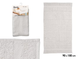 Berilo Toalla de Baño Lisa Gris Claro 90x150 cm, Gramaje 400 g, Toalla de Algodón (Set de 12)